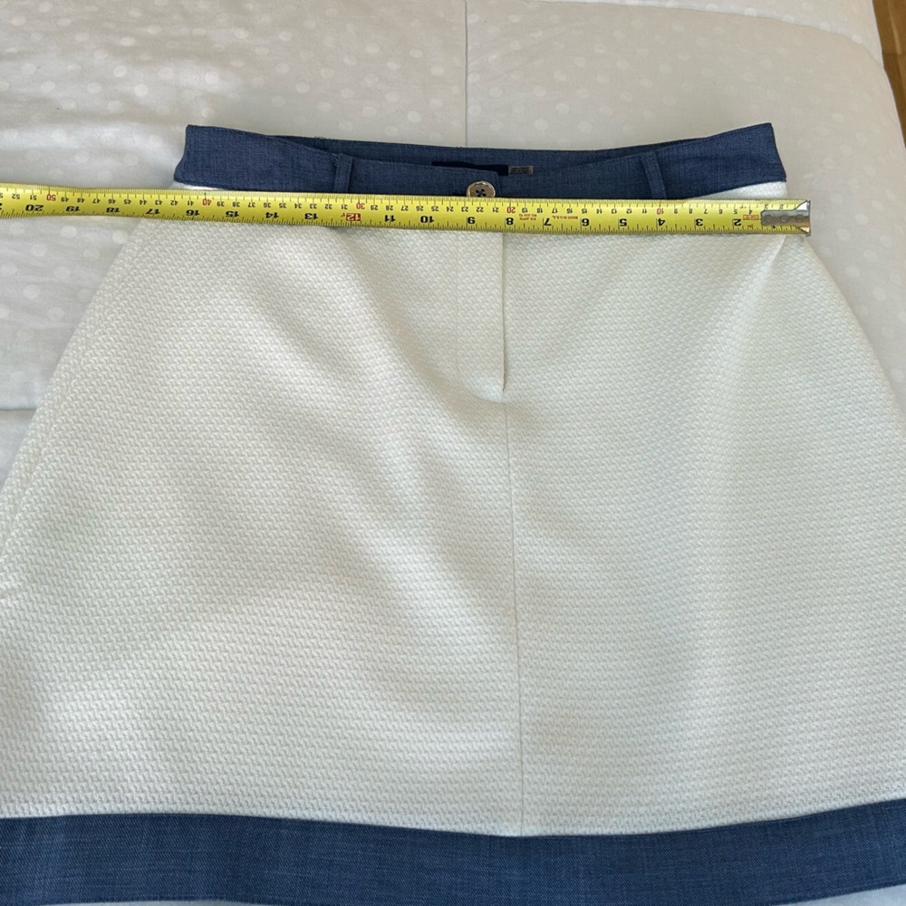Women's Tommy Hilfiger White & Blue Textured Skirt – Size 10 - Picture 5 of 8